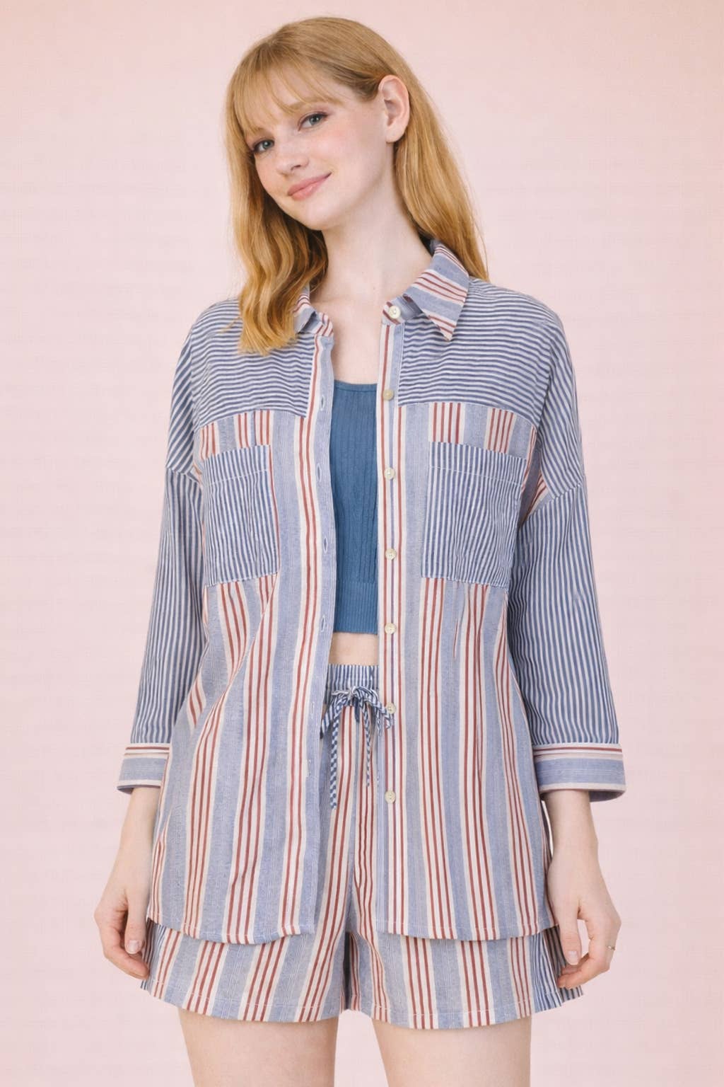 Wendy Woven Shirt Top & Shorts Set