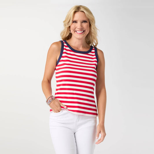 Sawyer Striped Rib Tank | 4th of July