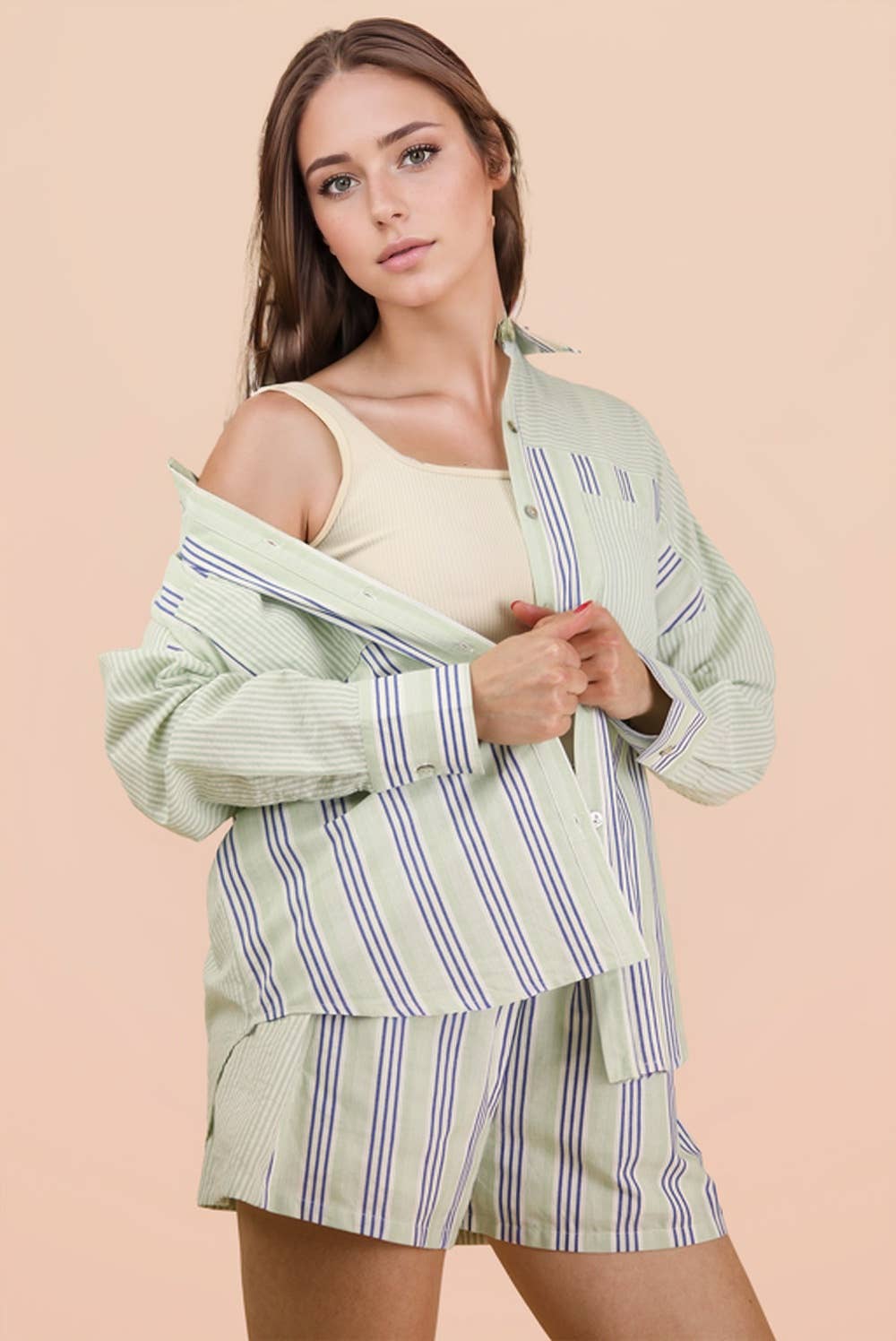 Wendy Woven Shirt Top & Shorts Set