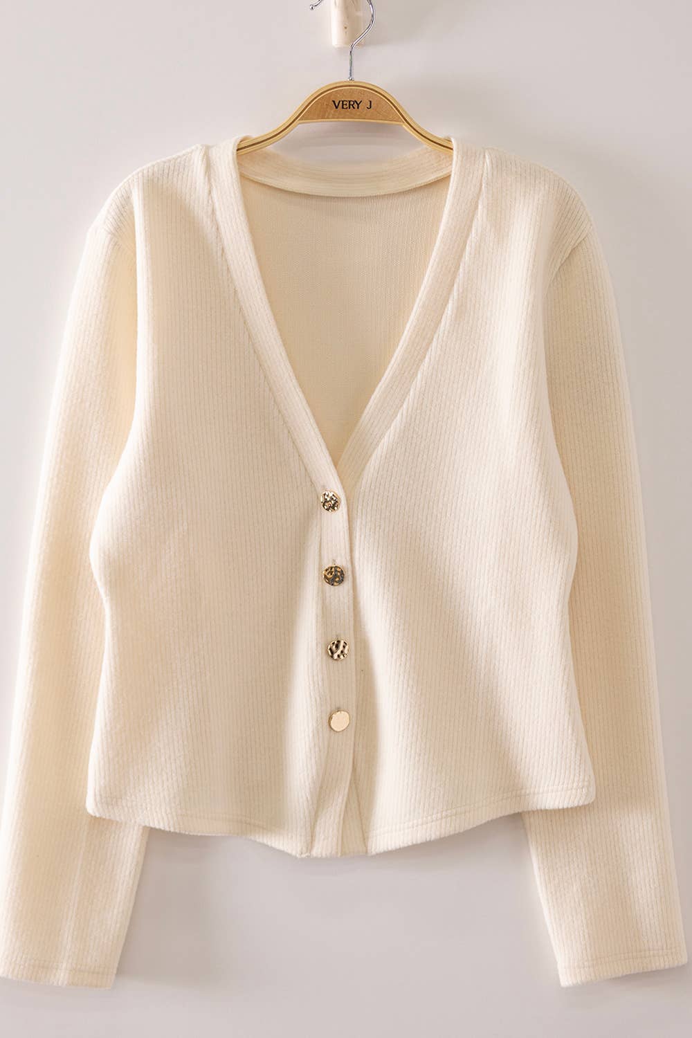 Aria Ribbed V-Neck Cardigan