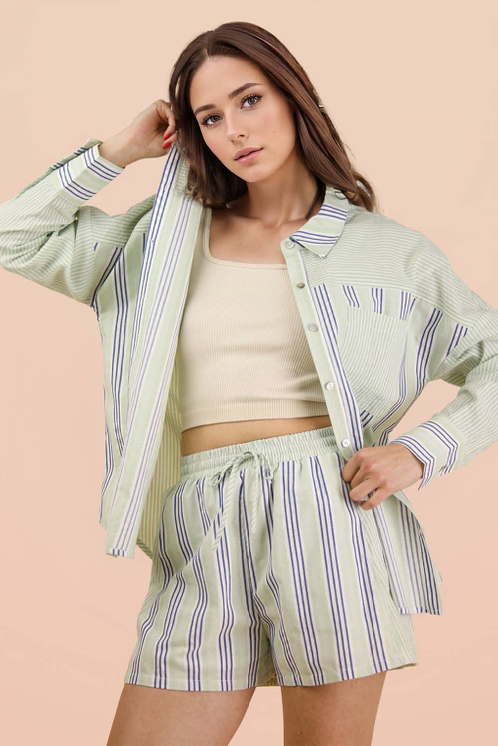 Wendy Woven Shirt Top & Shorts Set