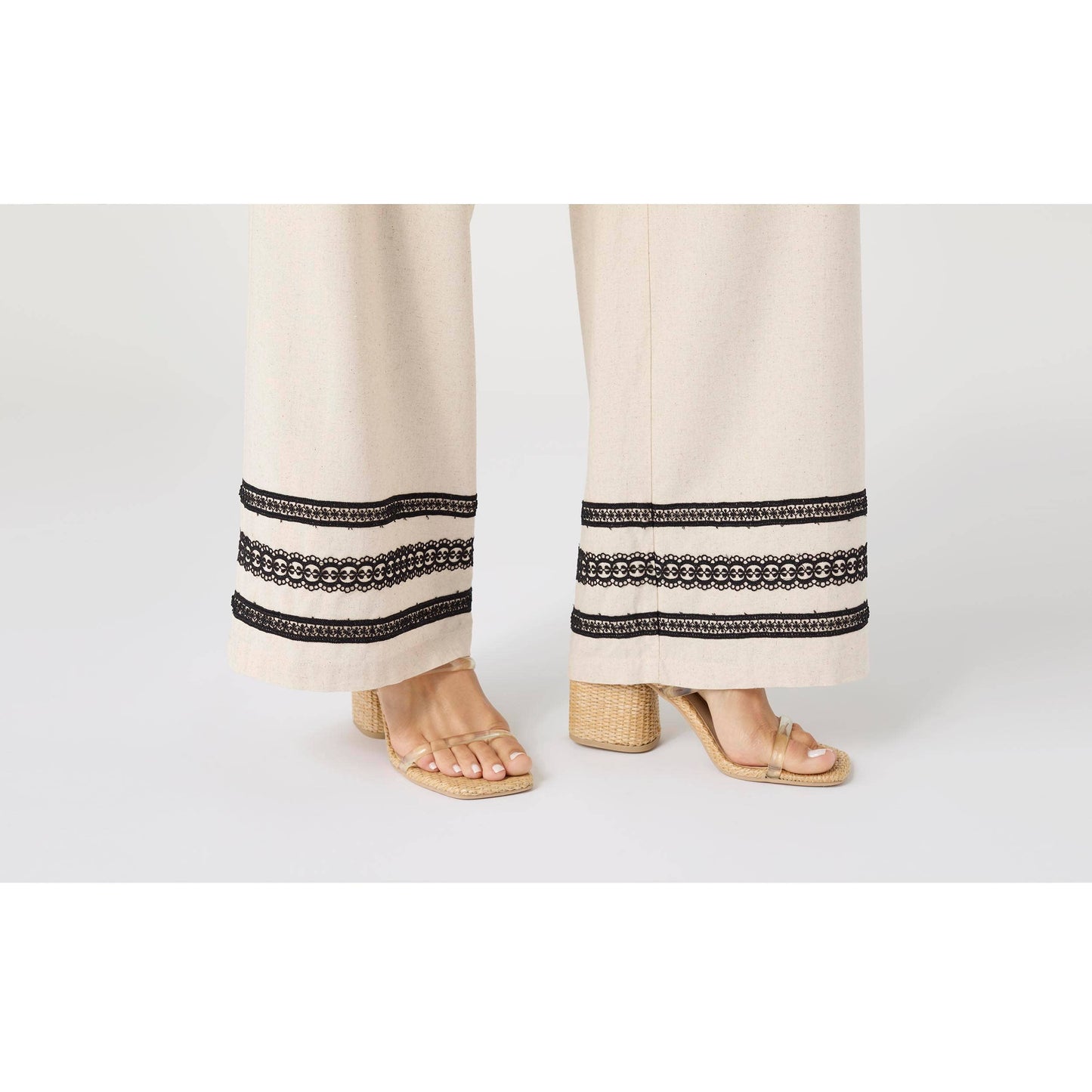 Isabelle Linen Pant with Crochet Trim