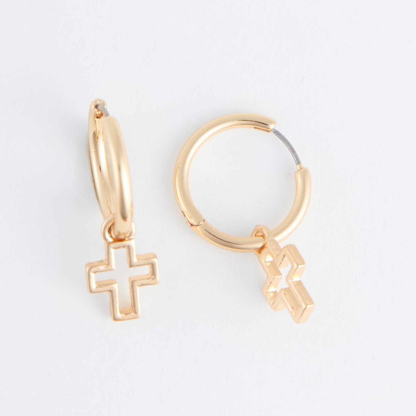 Cera Inspirational Frame Cross Earrings