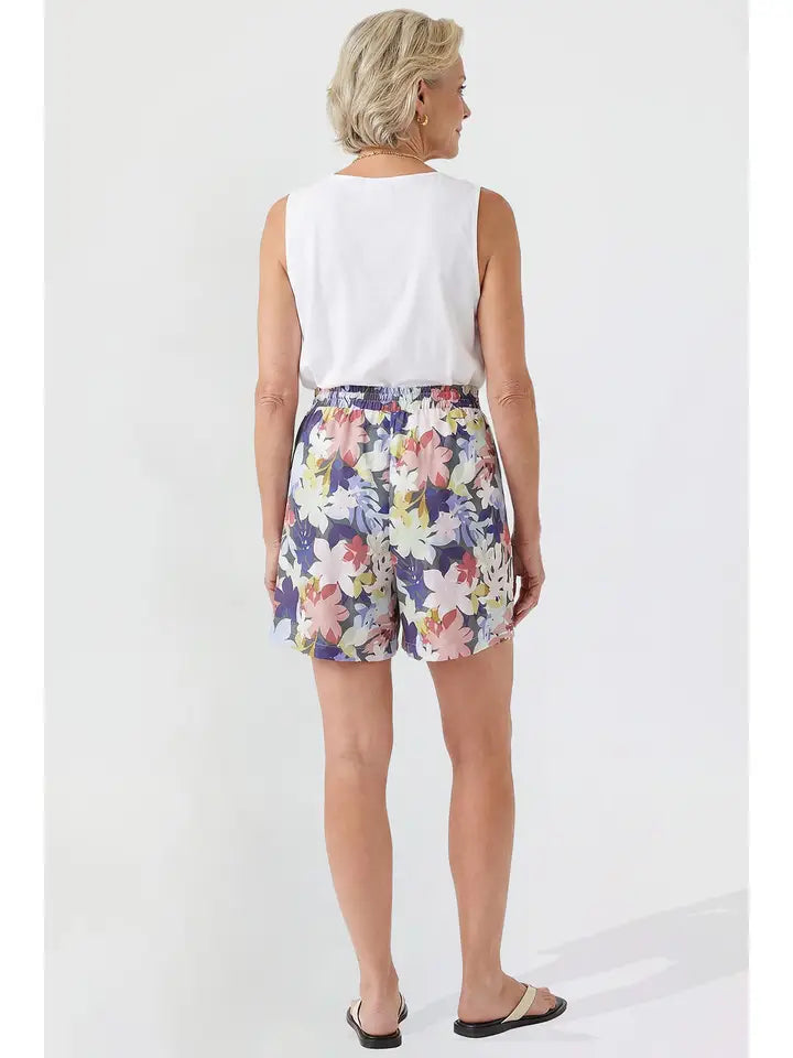 Paisley Pull-On Shorts with Pockets