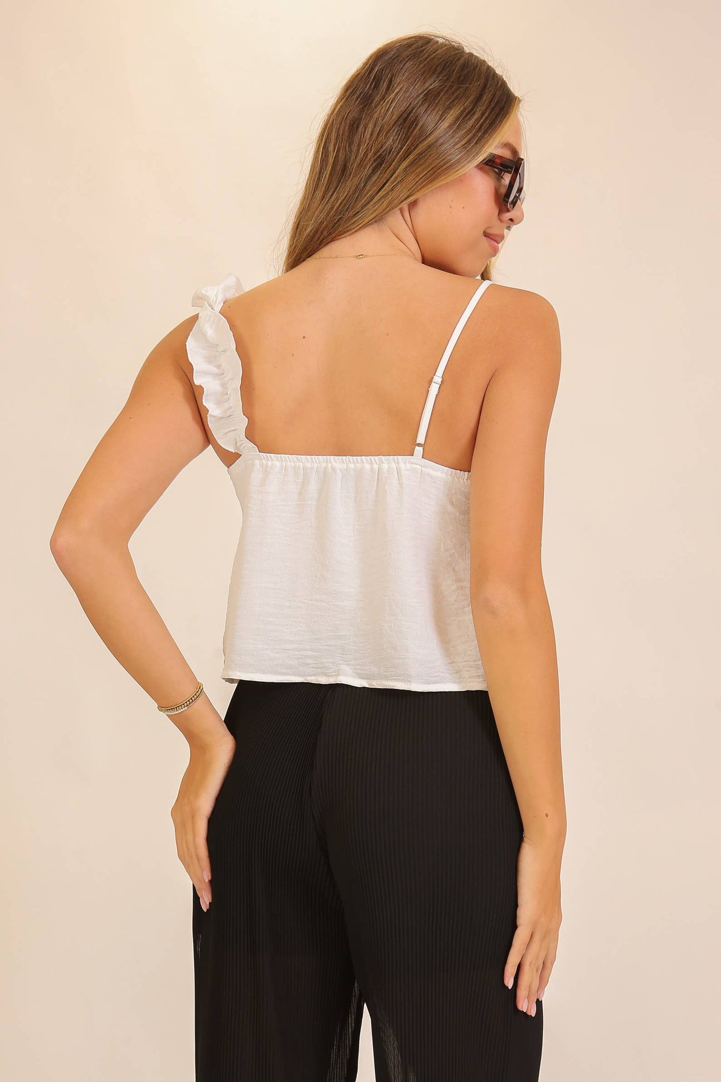 Ruby Ruffle Trim Top