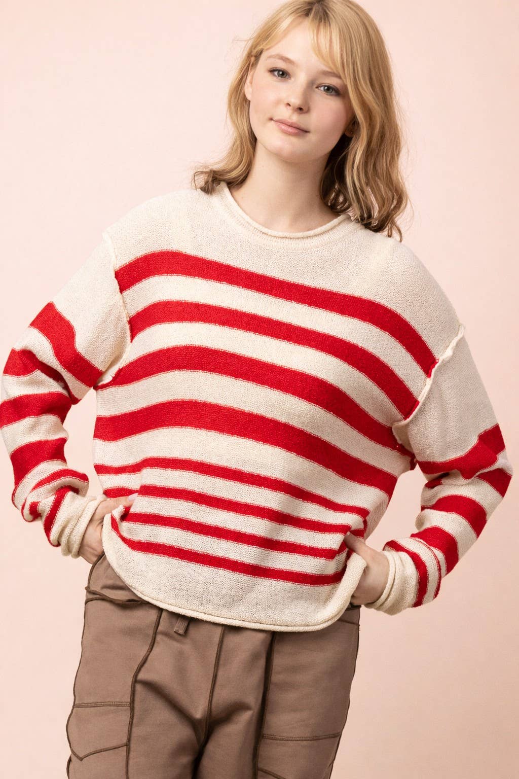 Stevie Striped Knit Summer Sweater Top