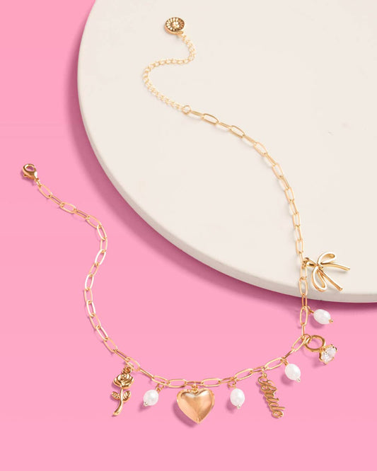 Gold Bride Charm Necklace | Bridal Jewelry, Bachelorette