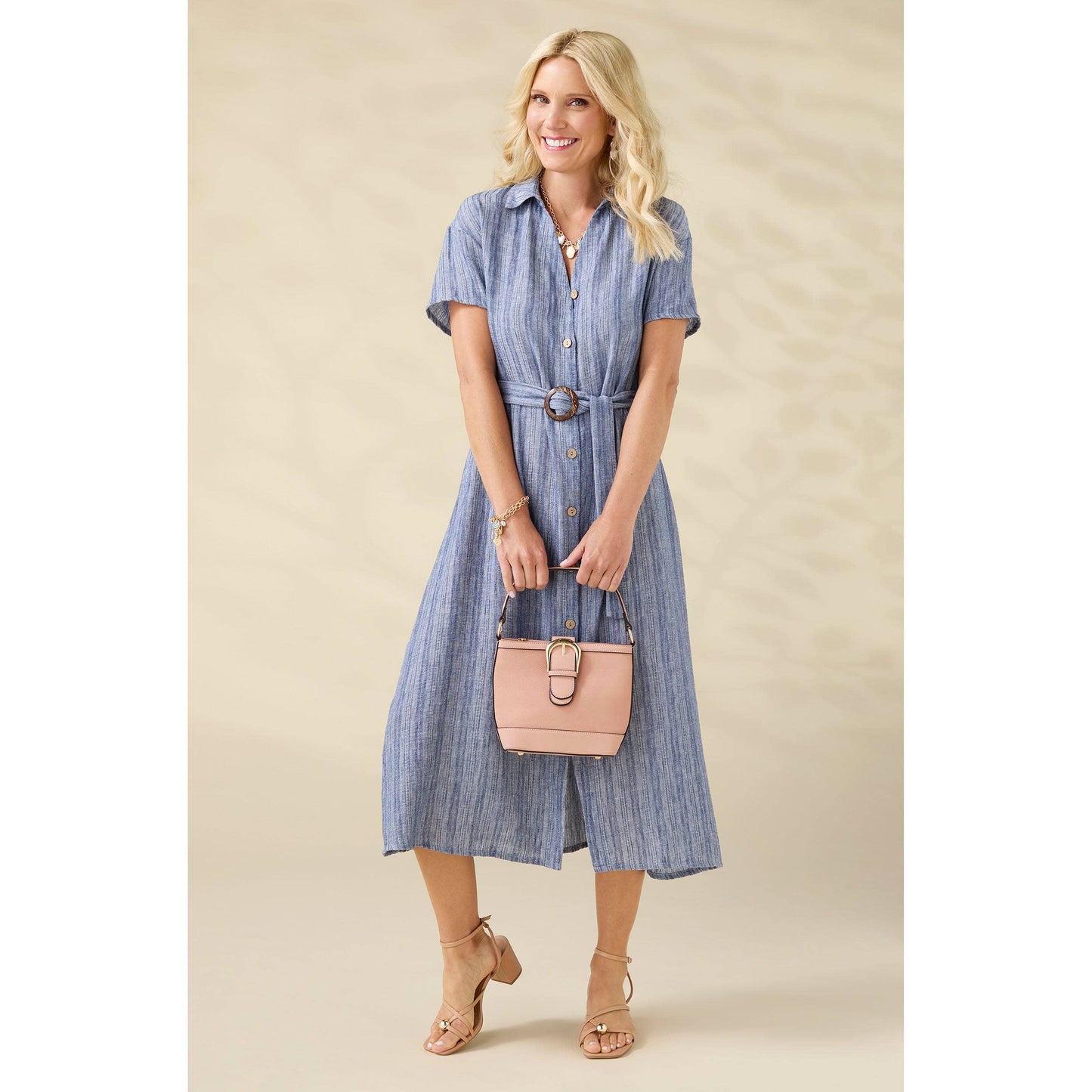 Miriam Short Sleeve Shirtdress with Belt