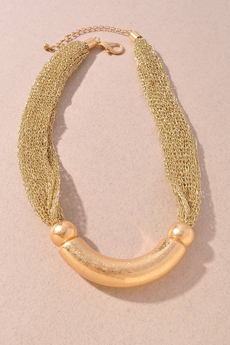 Shimmer Curve Mesh Necklace