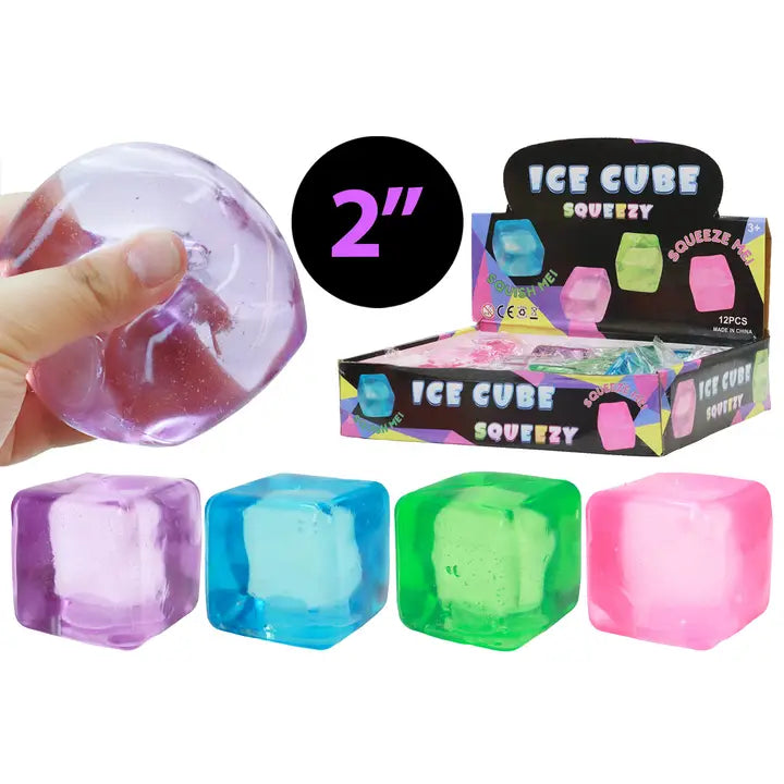 Colorful Clear Cube Putty Filled Squishy