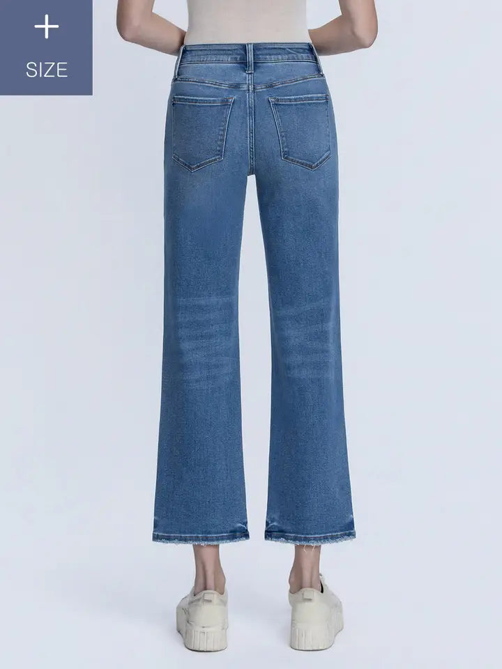 Ruth Plus High Rise Medium Wash Ankle Slim Wide Jeans