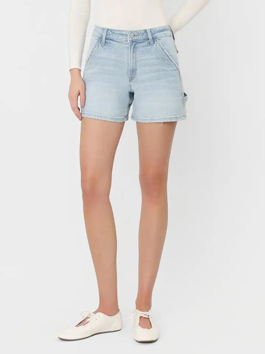Carrie High Rise Light Wash Carpenter Shorts