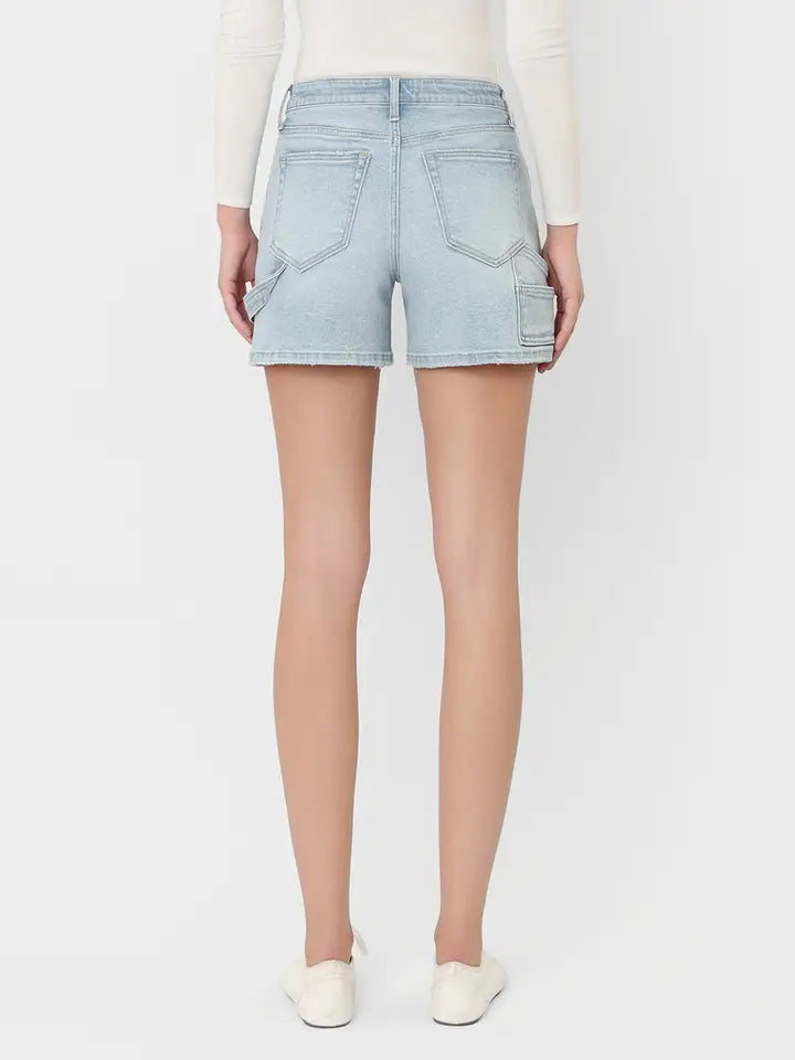 Carrie High Rise Light Wash Carpenter Shorts
