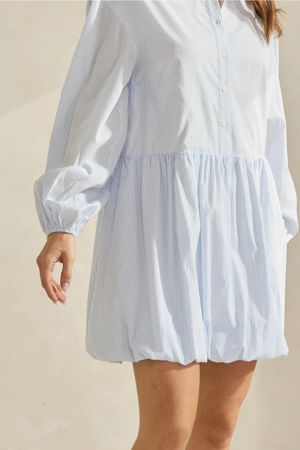 blue and white dress