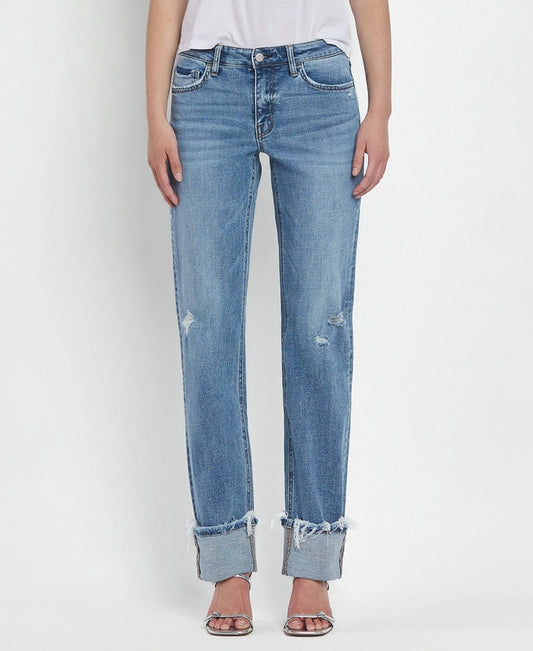 Stephanie Mid Rise Straight Jeans
